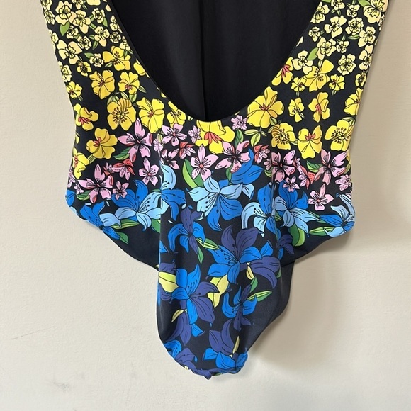 Onia Womens Rachel Classic High Leg Open Black One Piece Swimsuit Floral Sz S - Picture 8 of 13